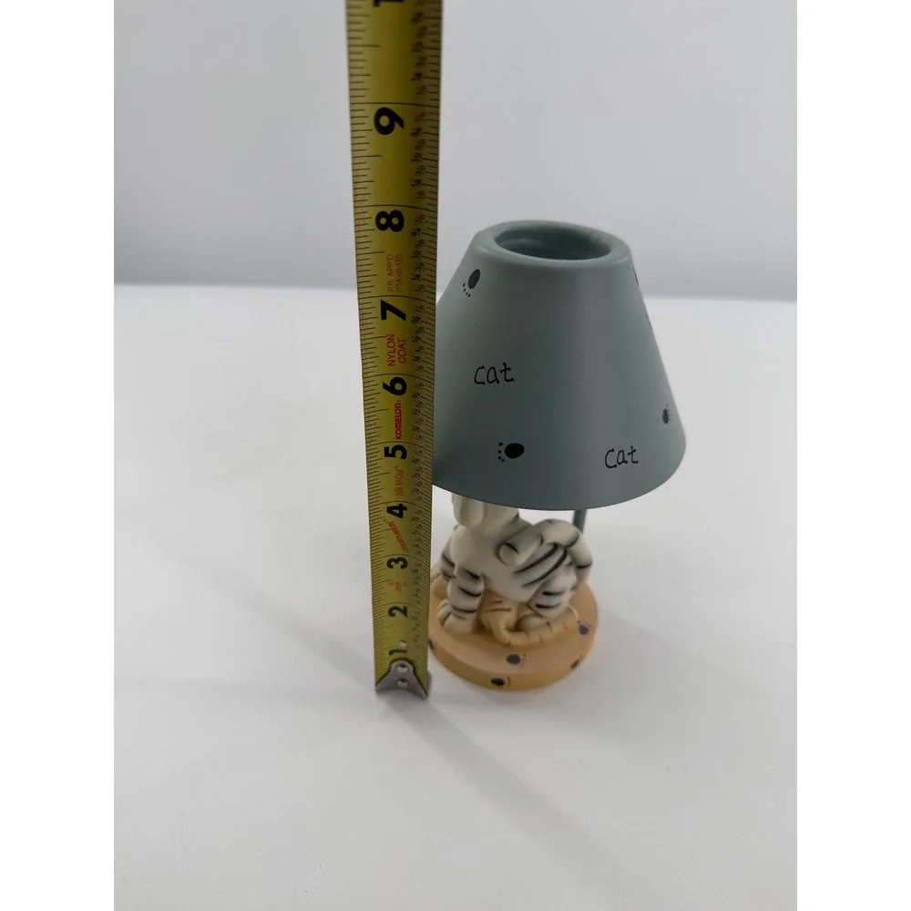 Crazy Mountain Cat Tea Light Candle Holder Blue Whimsical Figurine